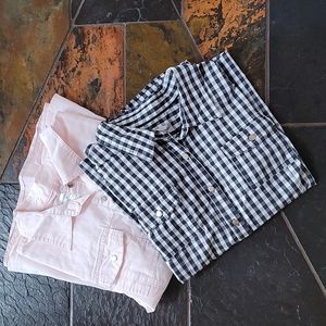 Lot of 2- 3/4 sleeve plaid shirts